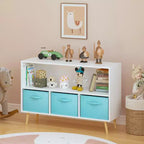 Libreria a 3 cassetti per bambini White & Blue con ripiano superiore