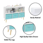Libreria a 3 cassetti per bambini White & Blue con ripiano superiore