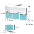 Libreria a 3 cassetti per bambini White & Blue con ripiano superiore
