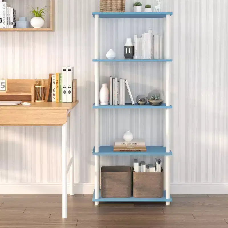 Libreria aperta alta a 5 ripiani, vari colori, per adulti
