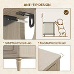 Comodino rustico a 3 cassetti con presa elettrica, stile Mid-Century, per adulti (2 colori)