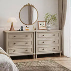 Comodino rustico a 3 cassetti con presa elettrica, stile Mid-Century, per adulti (2 colori)