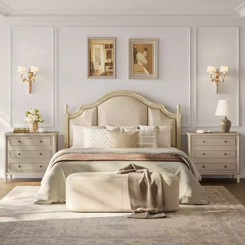 Comodino rustico a 3 cassetti con presa elettrica, stile Mid-Century, per adulti (2 colori)
