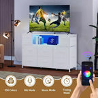 Cassettiera con struttura in metallo, mobili contenitore con 11 cassetti in tessuto, mobile TV con luci LED e stazione di ricarica, adatta per camera da letto e soggiorno