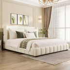 Letto imbottito con 2 cuscini, Bianco/Nero, Misura King/Queen
