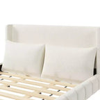 Letto imbottito con 2 cuscini, Bianco/Nero, Misura King/Queen