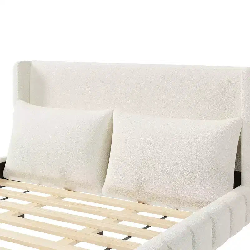 Letto imbottito con 2 cuscini, Bianco/Nero, Misura King/Queen