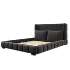 Letto imbottito con 2 cuscini, Bianco/Nero, Misura King/Queen