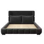 Letto imbottito con 2 cuscini, Bianco/Nero, Misura King/Queen