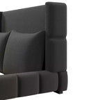 Letto imbottito con 2 cuscini, Bianco/Nero, Misura King/Queen