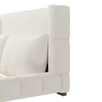 Letto imbottito con 2 cuscini, Bianco/Nero, Misura King/Queen