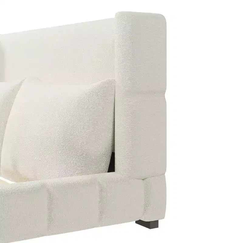 Letto imbottito con 2 cuscini, Bianco/Nero, Misura King/Queen