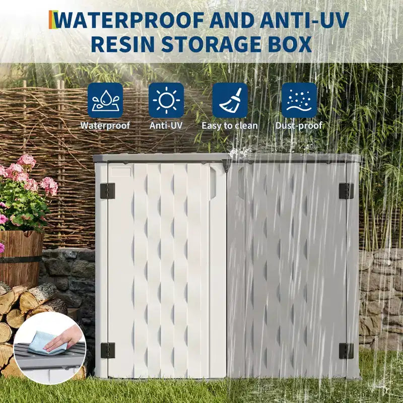 Armadio da esterno in resina a 2 ante, 35 Cu.Ft, per assemblaggio a 1 persona