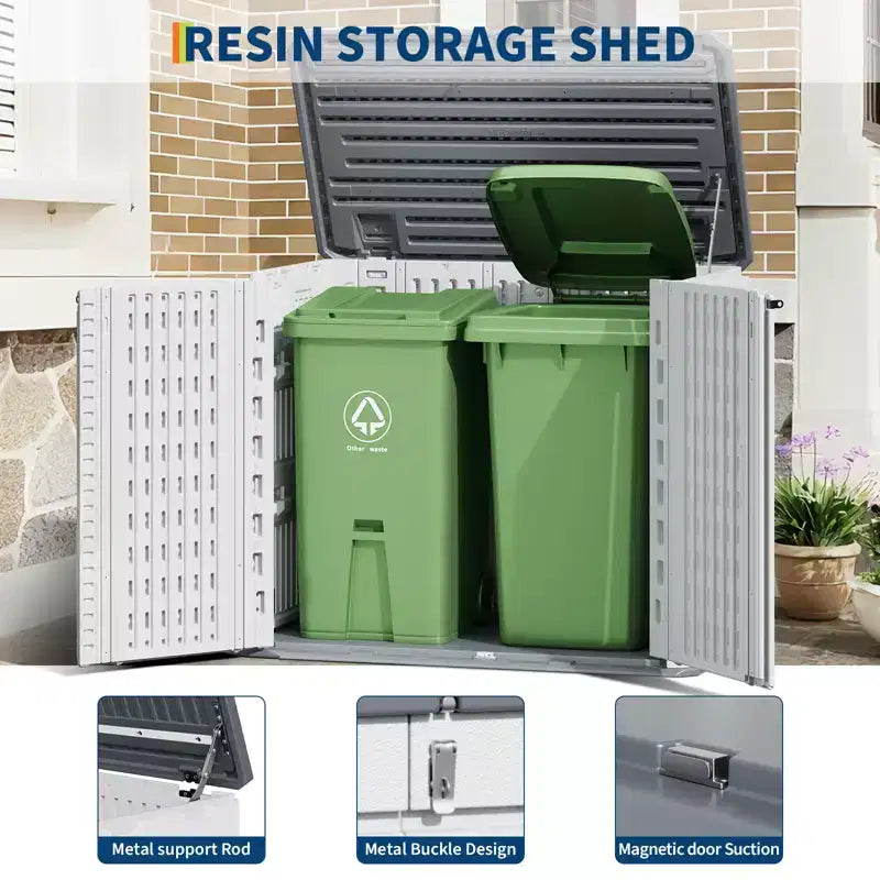 Armadio da esterno in resina a 2 ante, 35 Cu.Ft, per assemblaggio a 1 persona