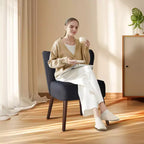 Poltrona d'Appoggio Imbottita Senza Braccioli, Beige/Nero/Verde, Stile Mid-Century, Posti a Sedere 1