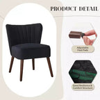 Poltrona d'Appoggio Imbottita Senza Braccioli, Beige/Nero/Verde, Stile Mid-Century, Posti a Sedere 1
