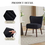 Poltrona d'Appoggio Imbottita Senza Braccioli, Beige/Nero/Verde, Stile Mid-Century, Posti a Sedere 1