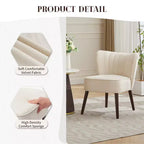 Poltrona d'Appoggio Imbottita Senza Braccioli, Beige/Nero/Verde, Stile Mid-Century, Posti a Sedere 1