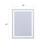 Specchio a muro da 24x32 con LED, antiappannamento, 3 temperature colore, utente singolo