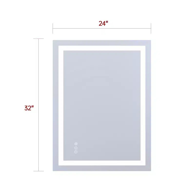 Specchio a muro da 24x32 con LED, antiappannamento, 3 temperature colore, utente singolo