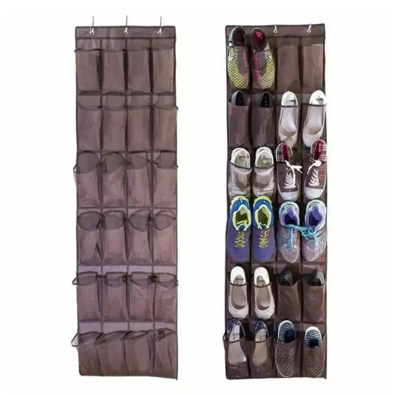 Organizzatore di scarpe da appendere alla porta a 24 tasche, contiene 24 paia