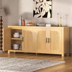 Credenza a buffet da 71" in rovere chiaro stile rustico con 4 ante