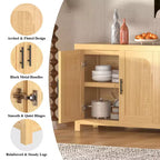Credenza a buffet da 71" in rovere chiaro stile rustico con 4 ante