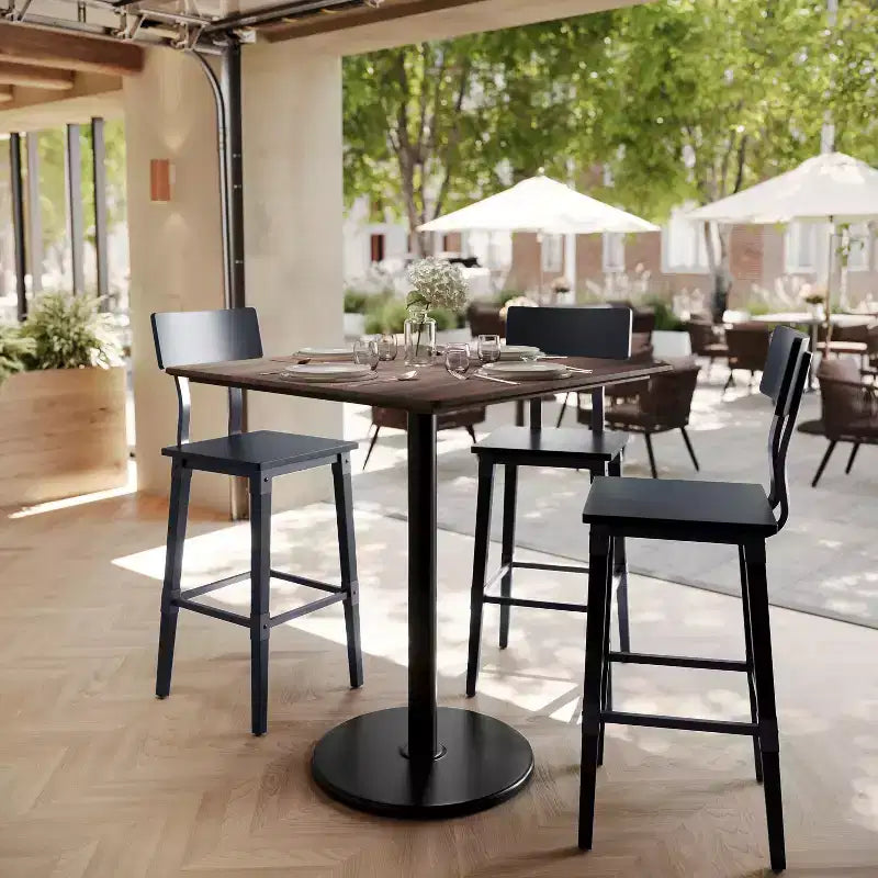 Tavolo da pranzo quadrato altezza bar, 4 posti, multicolore