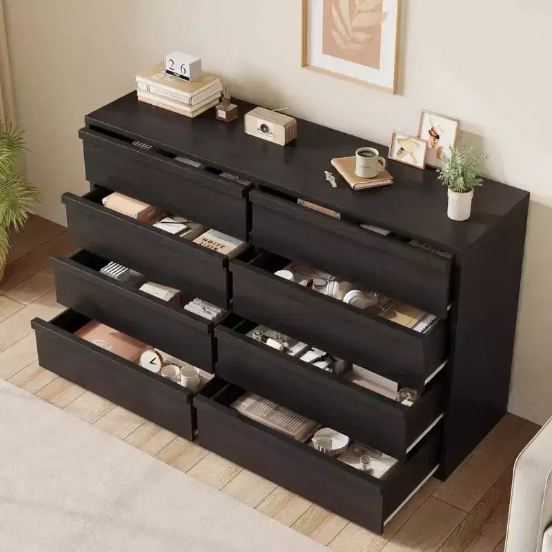 Comò a 8 cassetti, larghezza 137 cm, Rovere Naturale, per Adulti