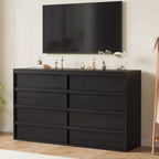 Comò a 8 cassetti, larghezza 137 cm, Rovere Naturale, per Adulti