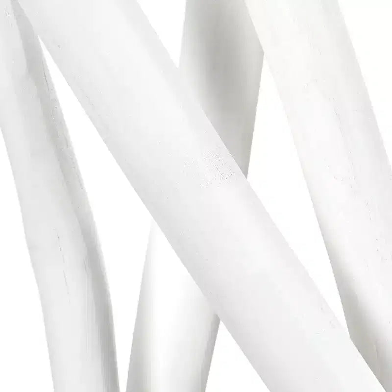 Paravento a Pannello Singolo in Ramo di Teak, Naturale/Bianco, 39L x 68A