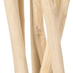 Paravento a Pannello Singolo in Ramo di Teak, Naturale/Bianco, 39L x 68A
