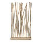 Paravento a Pannello Singolo in Ramo di Teak, Naturale/Bianco, 39L x 68A