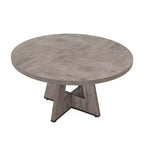 MAYEERTY Tavolo da Pranzo Rotondo da 47 Pollici Stile Rustico, Tavolo da Cucina per 4 Persone con Struttura in Metallo e Piano in MDF