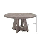 MAYEERTY Tavolo da Pranzo Rotondo da 47 Pollici Stile Rustico, Tavolo da Cucina per 4 Persone con Struttura in Metallo e Piano in MDF