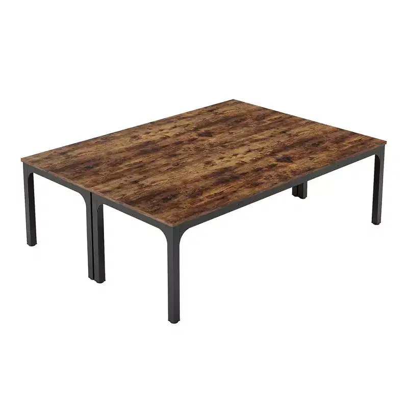 MAYEERTY Tavolo da Pranzo Rotondo da 47 Pollici Stile Rustico, Tavolo da Cucina per 4 Persone con Struttura in Metallo e Piano in MDF