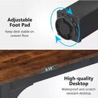 MAYEERTY Tavolo da Pranzo Rotondo da 47 Pollici Stile Rustico, Tavolo da Cucina per 4 Persone con Struttura in Metallo e Piano in MDF
