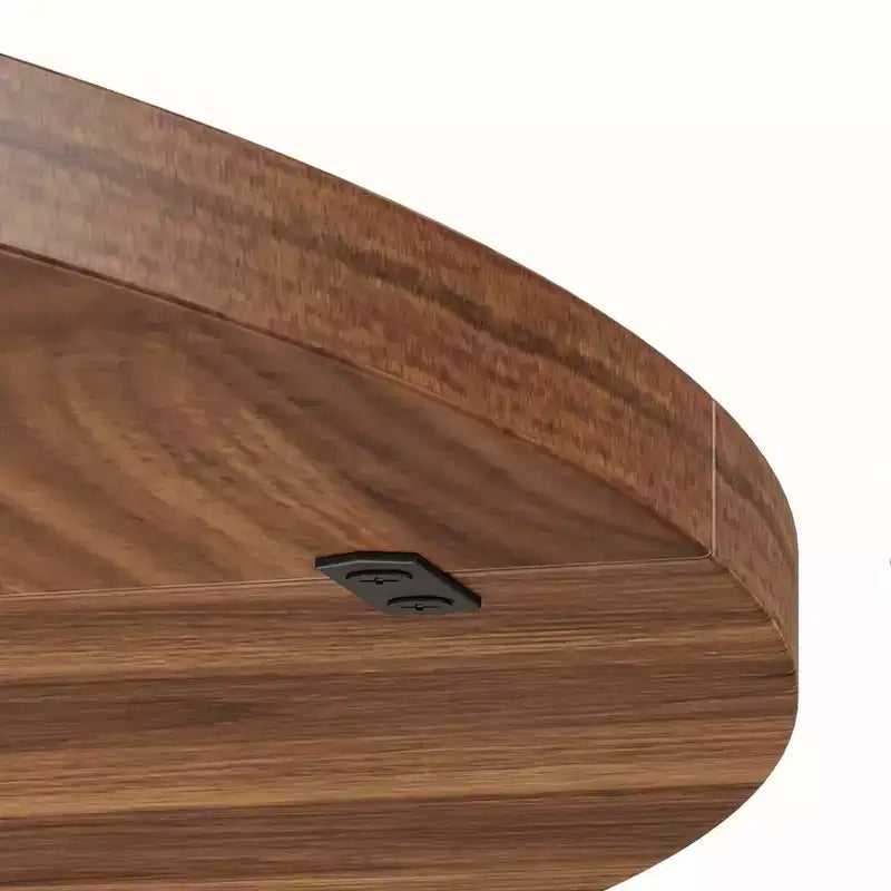 MAYEERTY Tavolo da Pranzo Rotondo da 47 Pollici Stile Rustico, Tavolo da Cucina per 4 Persone con Struttura in Metallo e Piano in MDF