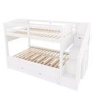 Letto a castello Twin XL con letto estraibile, scala contenitore e armadio, per 3 (bambini 8+)