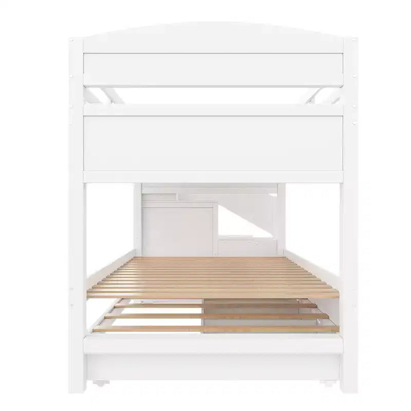 Letto a castello Twin XL con letto estraibile, scala contenitore e armadio, per 3 (bambini 8+)