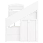 Letto a castello Twin XL con letto estraibile, scala contenitore e armadio, per 3 (bambini 8+)
