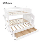 Letto a castello Twin XL con letto estraibile, scala contenitore e armadio, per 3 (bambini 8+)