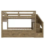 Letto a castello Twin XL con letto estraibile, scala contenitore e armadio, per 3 (bambini 8+)