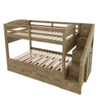 Letto a castello Twin XL con letto estraibile, scala contenitore e armadio, per 3 (bambini 8+)