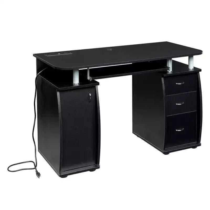 Scrivania per computer da 45" con 3 cassetti e ripiano con anta, per adulti
