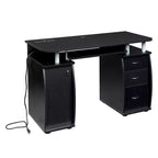 Scrivania per computer da 45" con 3 cassetti e ripiano con anta, per adulti