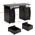 Scrivania per computer da 45" con 3 cassetti e ripiano con anta, per adulti