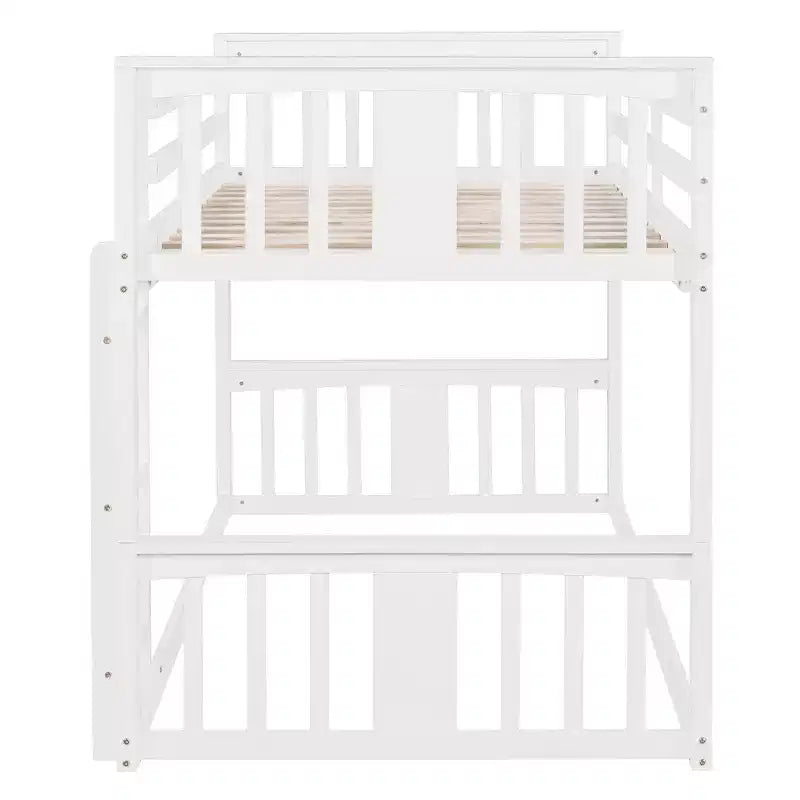 Letto a castello convertibile in legno grigio/bianco per 2 bambini