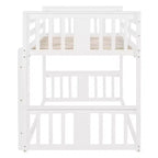 Letto a castello convertibile in legno grigio/bianco per 2 bambini
