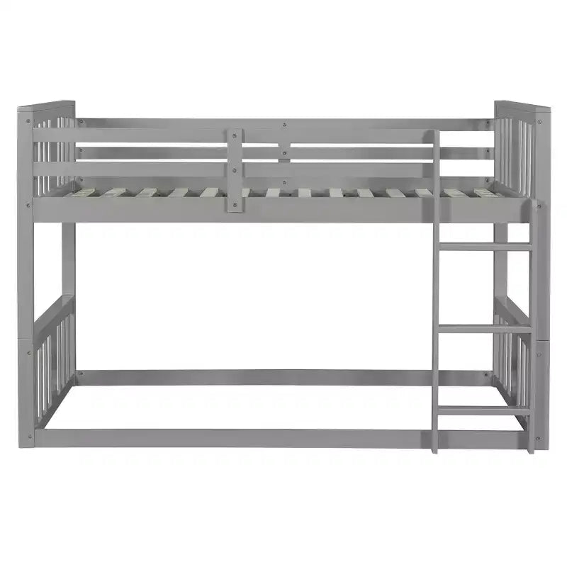 Letto a castello convertibile in legno grigio/bianco per 2 bambini